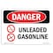 Signmission Safety Sign, OSHA Danger, 7" Height, Unleaded Gasoline, Landscape, D-L-1280 OS-DS-D-710-L-1280 - alternate 1